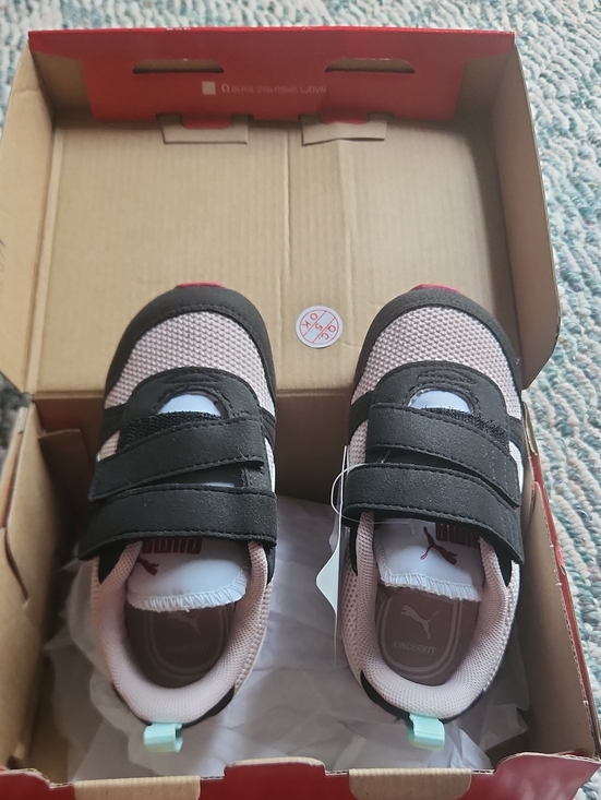 Puma Other - Puma Kids Pink and Black Velcro Strap Sneakers